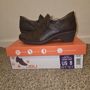 JBU Dark Brown Leather Mules